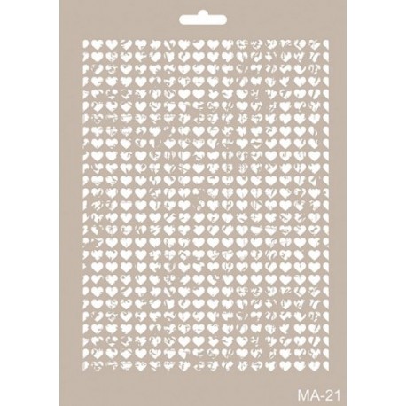 Stencil Mix Media MALLA CORAZONES