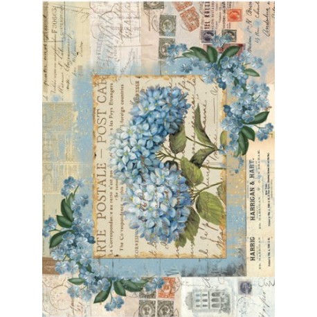 Papel de Arroz HORTENSIA AZUL