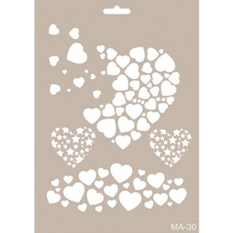 Stencil Mix Media CORAZONES