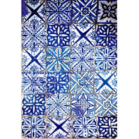 Papel de Arroz Azulejos Azules