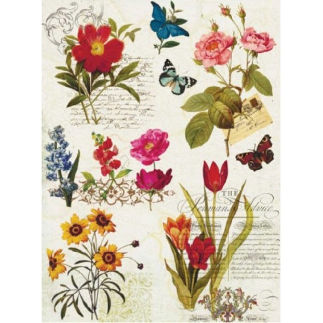 Papel de Arroz FLORES Y MARIPOSAS 2