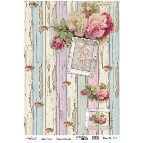 Papel de Arroz ROSAS SHABBY CHIC