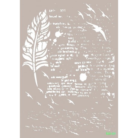 Stencil Mix Media PLUMA Y TEXTO