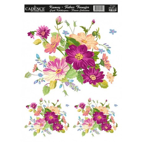 Transfer TELA Flowers 25x35