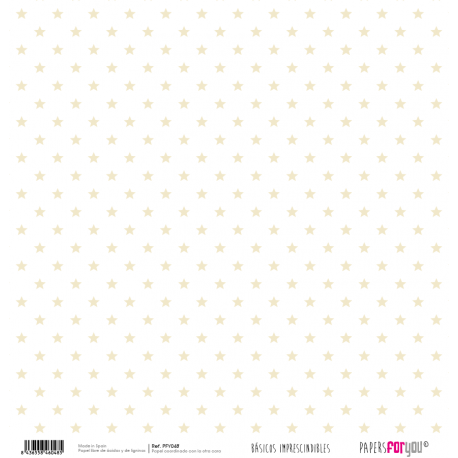 Paper For You ESTRELLAS BEIGE Y RAYAS ZIG ZAG 30x30