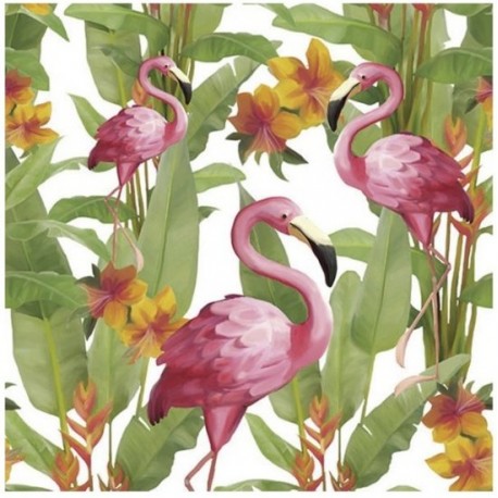 SERVILLETAS- Flamingo´s White