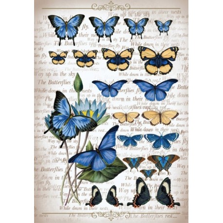 Papel de Arroz MARIPOSAS AZULES