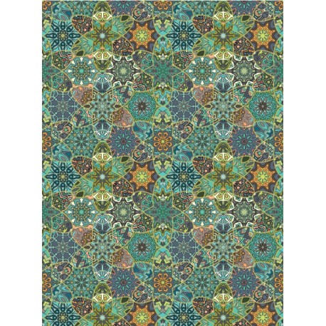Papel de Arroz ETHNIC ESTRELLAS TURQUESA