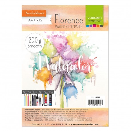 Papel Acuarela Suave 200gr A4 12pcs.