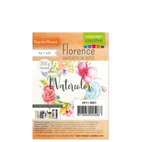 Florence - Papier aquarelle 30x30 - Smooth White 300g - 5pcs