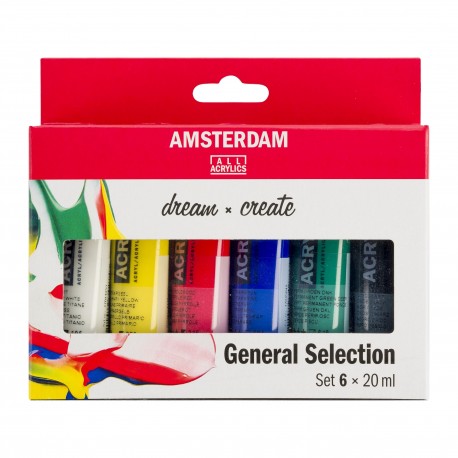 Set 6 Acrílicos Primarios Amsterdam 20ml