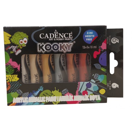 KOOKY Set Acrílicas Metalicas 6x15ml Cadence