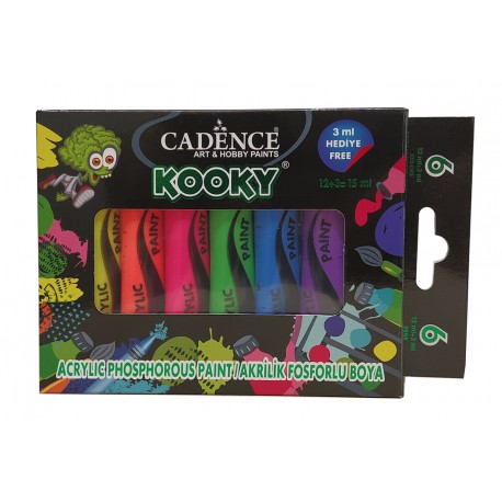 KOOKY Set Acrílicas Fluorescente 6x15ml Cadence