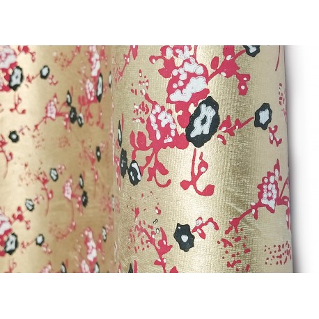 PAPEL NEPAL ORO GRABADO FLORAL