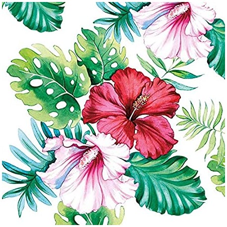 SERVILLETAS- Hibiscus Floral White