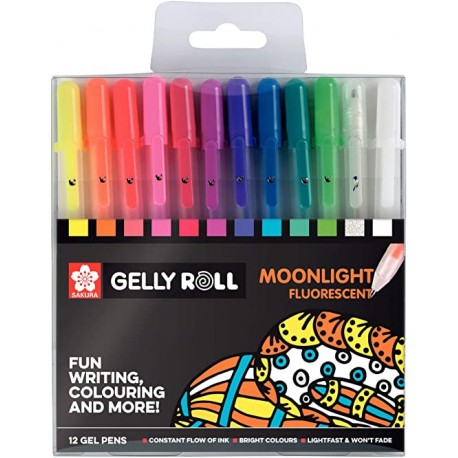 12 Rotuladores SAKURA Gelly Roll Fluorescentes