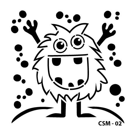 Kids Monster Stencil 15x15 CADENCE