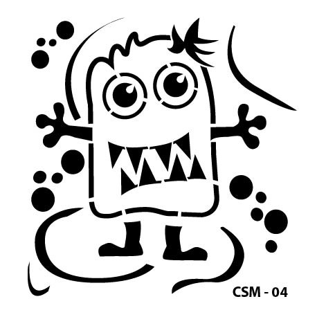 Kids Monster Stencil 15x15 CADENCE