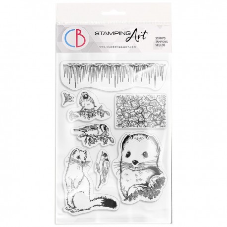 Clear Stamp Set 4"x6" Ermine & Goldfinch