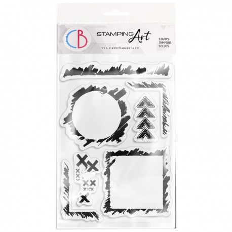Clear Stamp Set 4"x6" Grunge Frames and Borders