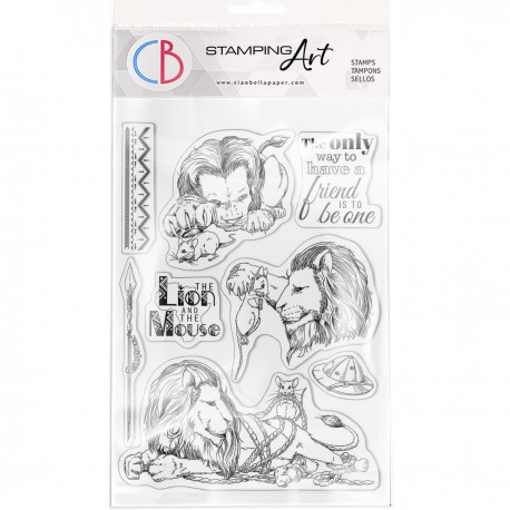 Clear Stamp Set 6"x8" The Lion and the Mouse