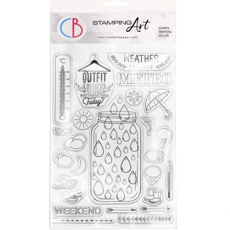 Clear Stamp Set 6"x8" BuJo Weather