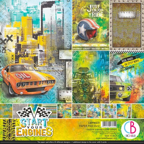 Start your Engines Paper Pad 12"x12" 12/Pkg