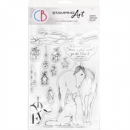 Clear Stamp Set 6"x8" Winter Magic