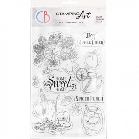 Clear Stamp Set 6"x8" Hot Apple Cider