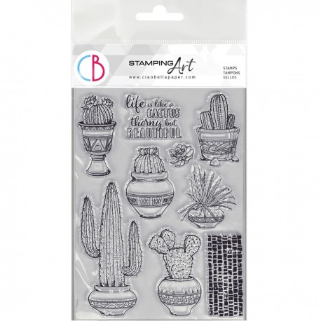 Clear Stamp Set 6x8 Life is like a Cactus