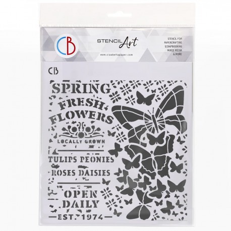 Texture Stencil 8x8 Spring Fresh Flowers