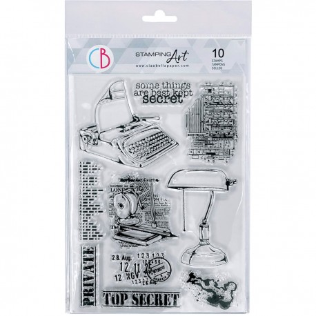 Clear Stamp Set 6x8 Top Secret