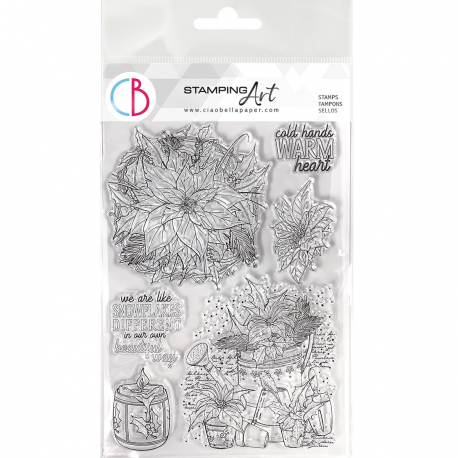 Clear Stamp Set 6x8 Poinsettia