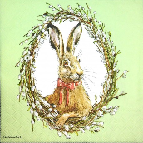 SERVILLETA BUNNY PORTRAIT GREEN FSC MIX