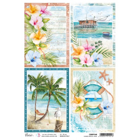 Rice Paper A4 Piuma Summer breeze cards