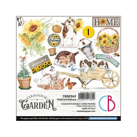 Farmhouse Garden Fussy Cut Pad 6"x6" 24/Pkg