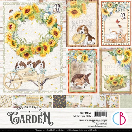 Farmhouse Garden Paper Pad 12"x12" 12/Pkg