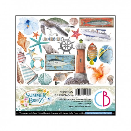 Summer Breeze Fussy Cut Pad 6"x6" 24/Pkg