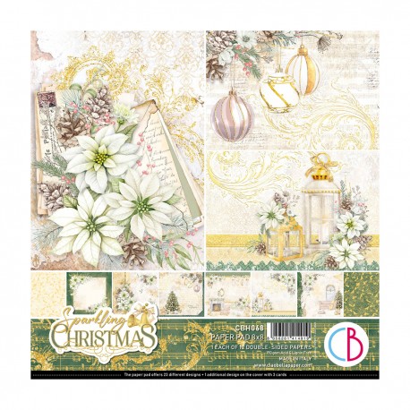 Sparkling Christmas Paper Pad 8"x8" 12/Pkg