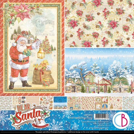 Dear Santa Patterns Pad 12x12 8/Pkg