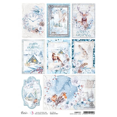 Rice Paper A4 Piuma Winter Journey cards