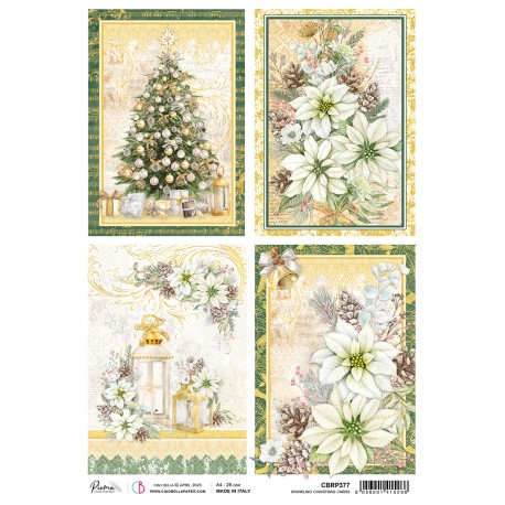 Rice Paper A4 Piuma Sparkling Christmas cards