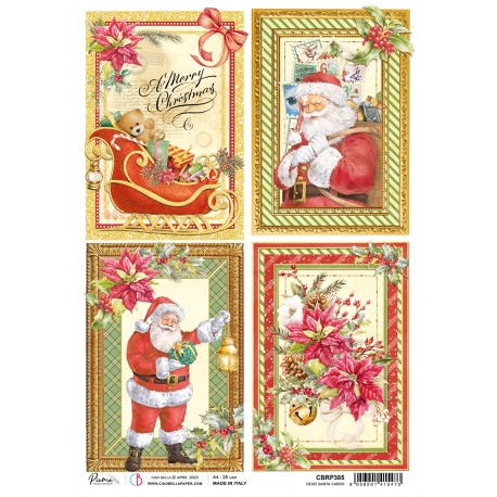 Rice Paper A4 Piuma Dear Santa cards