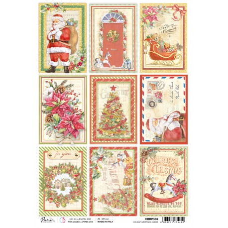 Rice Paper A4 Piuma Holiday greetings cards