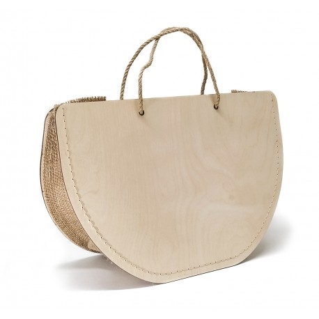 Woodbag bolso madera/rafia 22x33x13