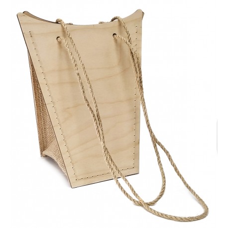 Woodbag bolso madera/rafia 24x24,8x13