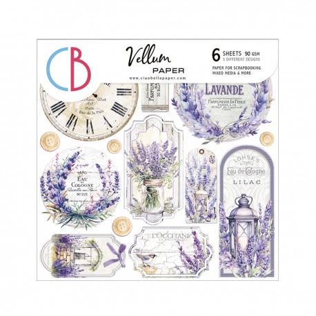 Vellum Morning in Provence Fussy Cut 6"x6" 6/Pkg