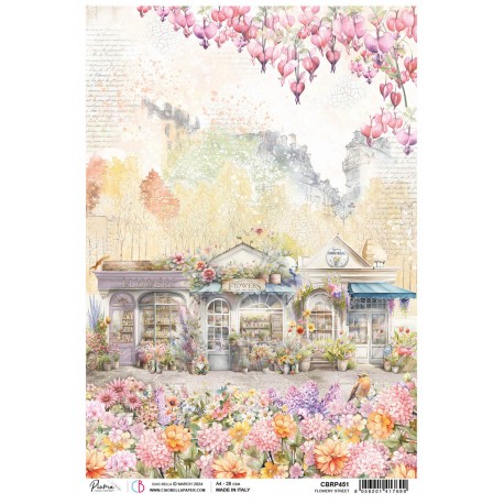 Rice Paper A4 Flowered street