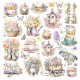 Vellum Flower Shop  Fussy Cut 6"x6" 6/Pkg