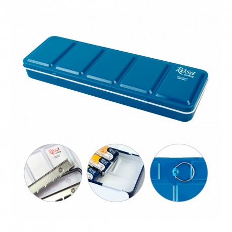 Caja metálica para 21 godets Turquoise ROSA GALLER